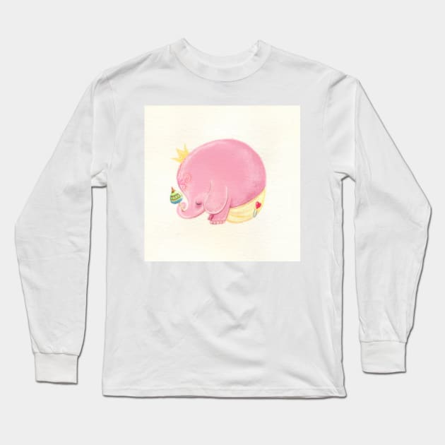 Girl Elephant Long Sleeve T-Shirt by Alina Chau